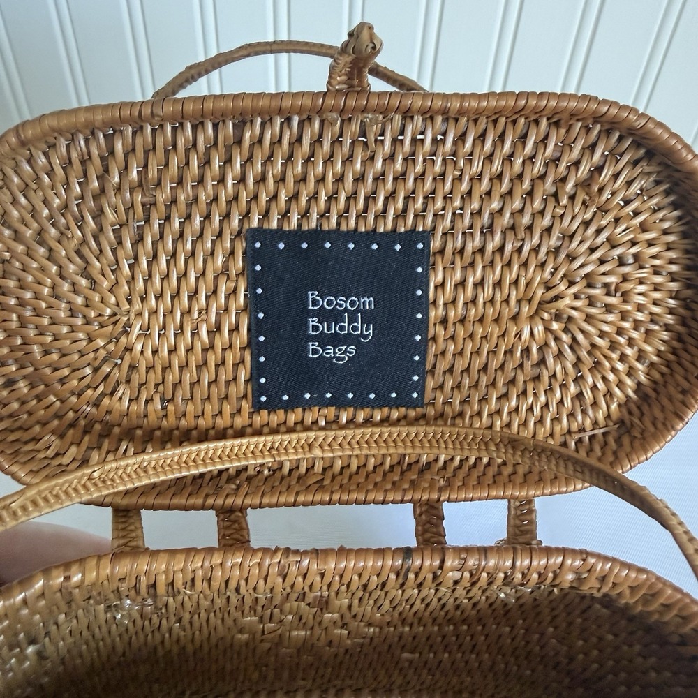 Lisi Lerch Bosom Buddy Bag Mini Straw Starfish Black Ribbon Rattan Handbag Purse - Picture 6 of 14